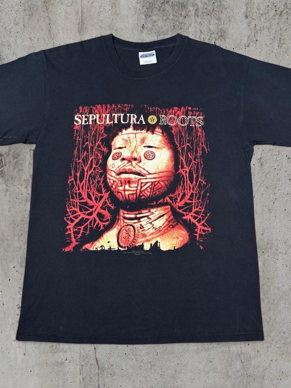 Vintage 2004 Sepultura Roots T Shirt Medium Bravado Hanes Heavyweight Metal Band